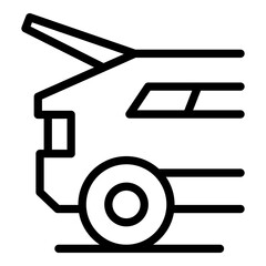 Poster - boot car icon. outline boot car vector icon for web design isolated on white background