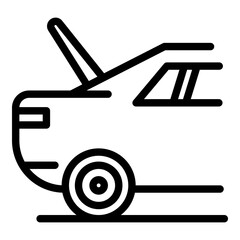 Poster - car with open trunk icon. outline car with open trunk vector icon for web design isolated on white b