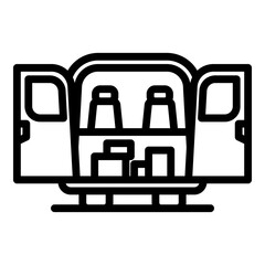 Poster - Vehicle trunk icon. Outline vehicle trunk vector icon for web design isolated on white background