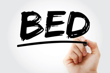 Poster - BED - Browser Extensible Data acronym with marker, technology concept background