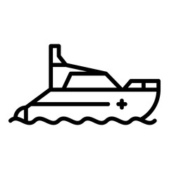 Wall Mural - Motor lifeboat icon. Outline motor lifeboat vector icon for web design isolated on white background