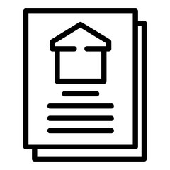 Poster - Builder house plan icon. Outline builder house plan vector icon for web design isolated on white background