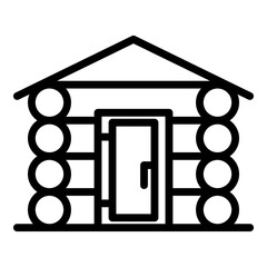 Poster - Builder wood house icon. Outline builder wood house vector icon for web design isolated on white background