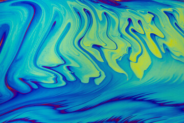 Wall Mural - psychedelic multicolored patterns background. photo macro shot of soap bubbles.