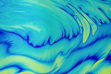 Wall Mural - psychedelic multicolored patterns background. photo macro shot of soap bubbles.