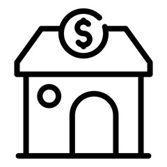 Poster - Property investments house icon. Outline property investments house vector icon for web design isolated on white background