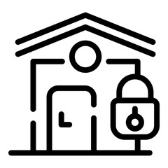 Poster - Locked smart house icon. Outline locked smart house vector icon for web design isolated on white background