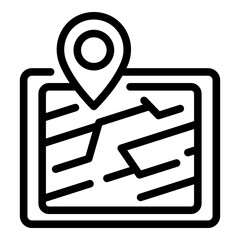 Poster - Tablet gps location icon. Outline tablet gps location vector icon for web design isolated on white background
