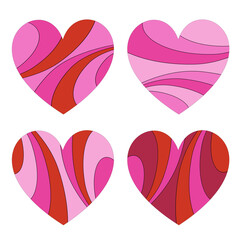 Poster - mod pink red pattern valentine vector hearts