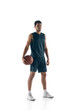 © master1305 - Achievements. Young arabian muscular basketball player posing confident isolated on white background. Concept of sport, movement, energy and dynamic, healthy lifestyle. Training, practicing.