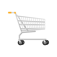 Vector of a shopping cart trolley on white background