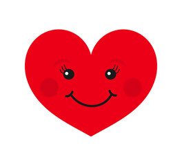 Wall Mural - cute smiling heart with eyes. vector illustration.