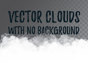 cloud vector illustration. set of vector clouds isolated with no background. smoke transparent background