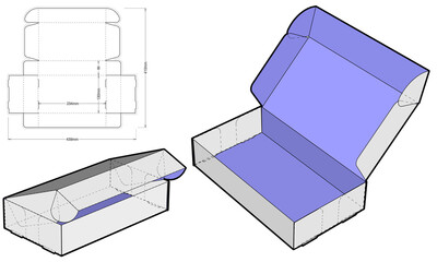 Wall Mural - Thin cardboard box for sending mail. Highly recommended for technological and electronic products. Ease of assembly, no need for glue (Internal measurement 23x13x5 cm) and Die-cut Pattern