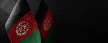 Small National Flags Of The Afghanistan On A Dark Background
