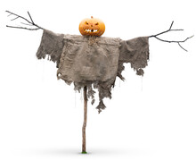 Halloween Scarecrow Isolated On White Background