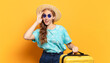 young blonde woman. holidays or travel concept