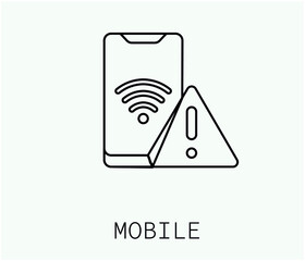 Poster - mobile vector icon.  Editable stroke. Symbol in Line Art Style for Design, Presentation, Website or Apps Elements, Logo. Pixel vector graphics - Vector