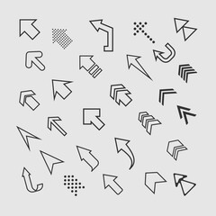 Poster - Arrow icon. Big set of vector flat arrows. Collection of concept arrows for web design, mobile apps, interface and more