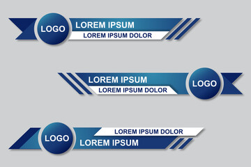 Poster - Modern geometric lower third banner template design. Colorful lower thirds set template vector. Vector illustration