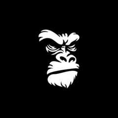 angry gorilla head logo template vector. 
Monkey face logo template vector. Ape logo template