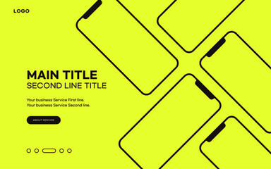 Website page layout template background illustration. Smartphone mock-up.