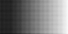 Dots Black White Gradient. Pop-art Texture. Vector Line Gradient Halftone. Stock Image. EPS 10.