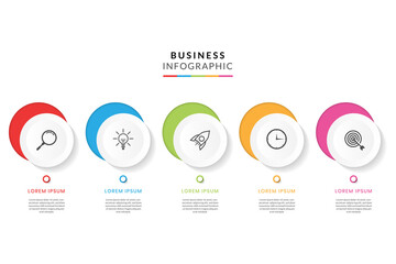 Colorful business infographic with 5 steps or options