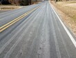 brine or salt on a road or street in winter
