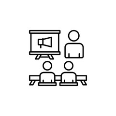 Poster - marketing training vector icon line style. Perfect for website, application, commerce, presentation, logo and more. simple, thin and modern outline icon