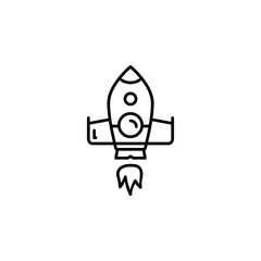 Poster - launch vector icon line style. Perfect for website, application, commerce, presentation, logo and more. simple, thin and modern outline icon