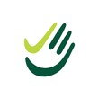 © gaga vastard - hand palm check high five finger green logo vector icon illustration