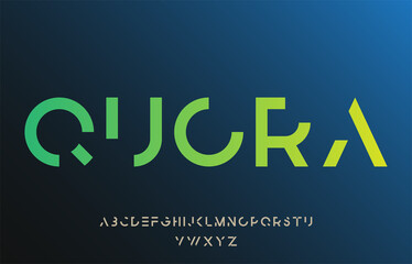 Sticker - incomplete minimal cut alphabet lettering font family
