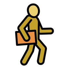 Poster - Postman icon. Outline postman vector icon for web design isolated on white background