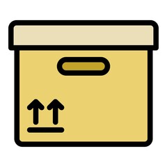 Poster - Parcel icon. Outline parcel vector icon for web design isolated on white background