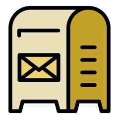 Poster - Metal mailbox icon. Outline metal mailbox vector icon for web design isolated on white background