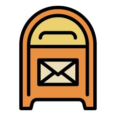 Poster - City street mailbox icon. Outline city street mailbox vector icon for web design isolated on white background