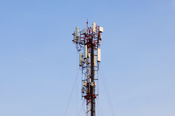 Telecom tower and blue sky.