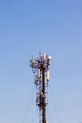 Telecom tower and blue sky.