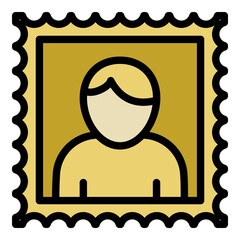 Poster - Man postmark icon. Outline man postmark vector icon for web design isolated on white background