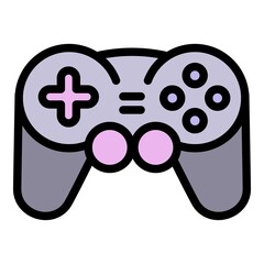 Poster - Games joystick icon. Outline games joystick vector icon for web design isolated on white background