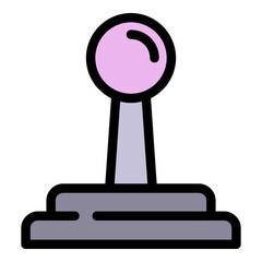 Poster - Play joystick icon. Outline play joystick vector icon for web design isolated on white background