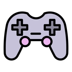 Poster - Video joystick icon. Outline video joystick vector icon for web design isolated on white background