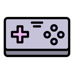 Poster - Videogame joystick icon. Outline videogame joystick vector icon for web design isolated on white background
