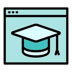 Poster - Interactive learning web page icon. Outline interactive learning web page vector icon for web design isolated on white background