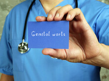 Health Care Concept About Genital Warts With Inscription On The Piece Of Paper.