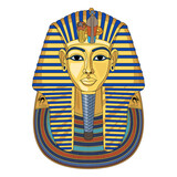 Fototapeta Konie - Mask of Tutankhamun. Gold mask. Living image of Amon. Valley of the Kings in Egypt. King Tutankhamun's death mask. Pharaoh of Ancient Egypt. Tutankhamun. King Tut. Vector graphics to design