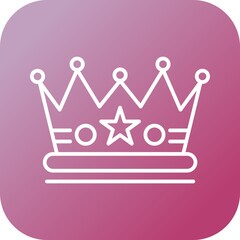 Poster - Unique Crown Line Vector Icon