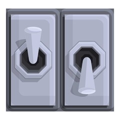 Poster - Toggle breaker switch icon. Cartoon of toggle breaker switch vector icon for web design isolated on white background