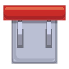 Poster - Red breaker switch icon. Cartoon of red breaker switch vector icon for web design isolated on white background